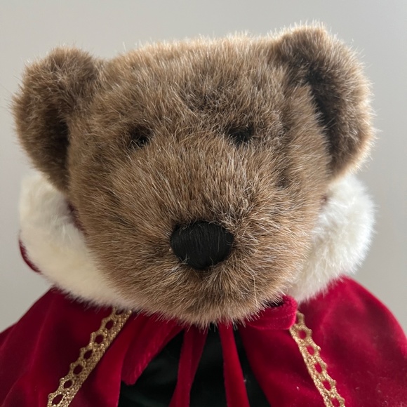 Vintage Christmas Teddy Bear on a Stand - Picture 2 of 7